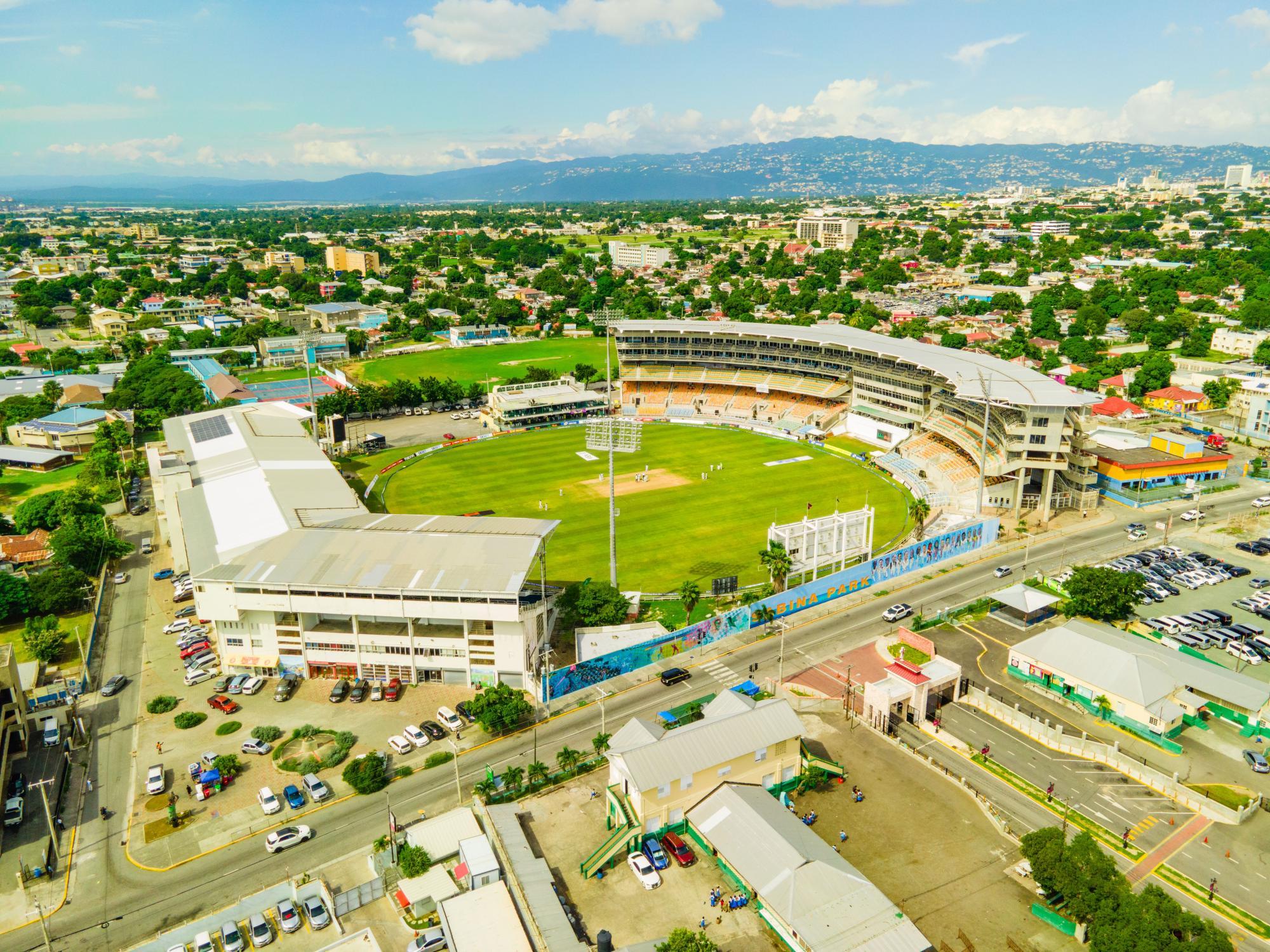 Sabina Park, Kingston — aerial view of Jamaica''s historic cricket ground