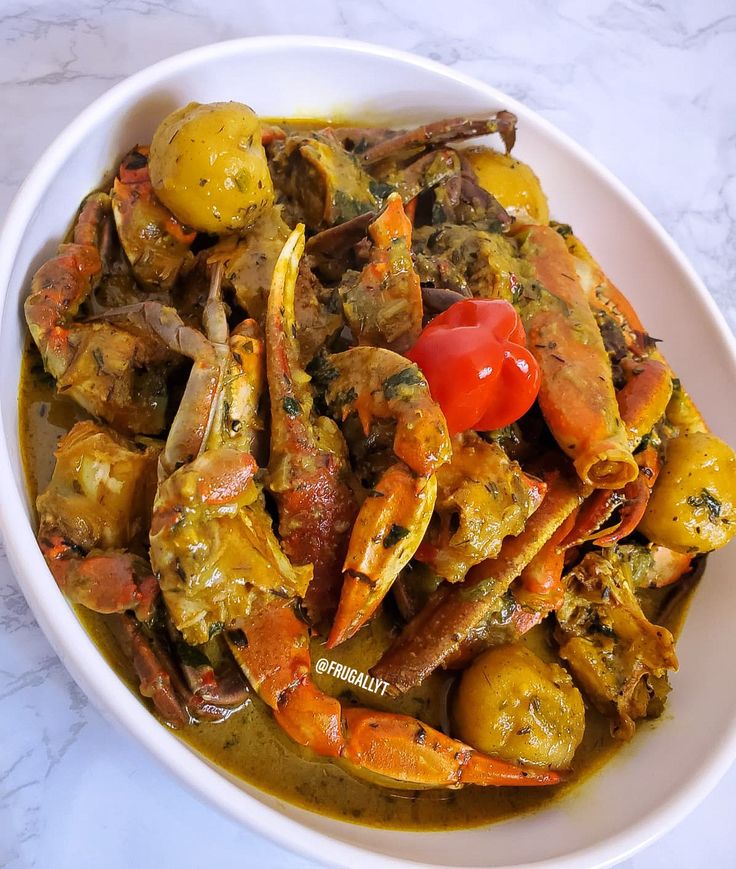 Coconut curry crab and dumpling, Tobago