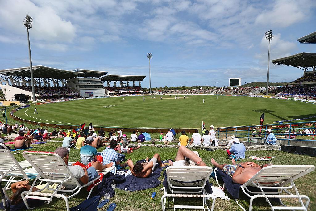 Fans watching cricket at Sir Vivian Richards Stadium